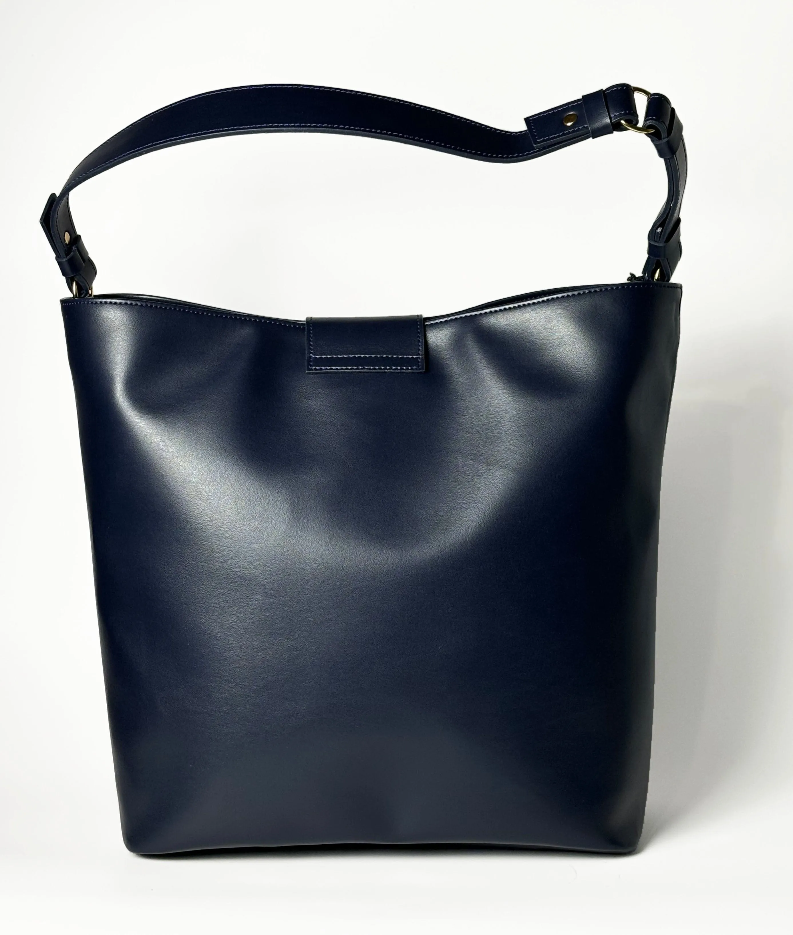 Stella Apple Leather Tote Bag | Navy
