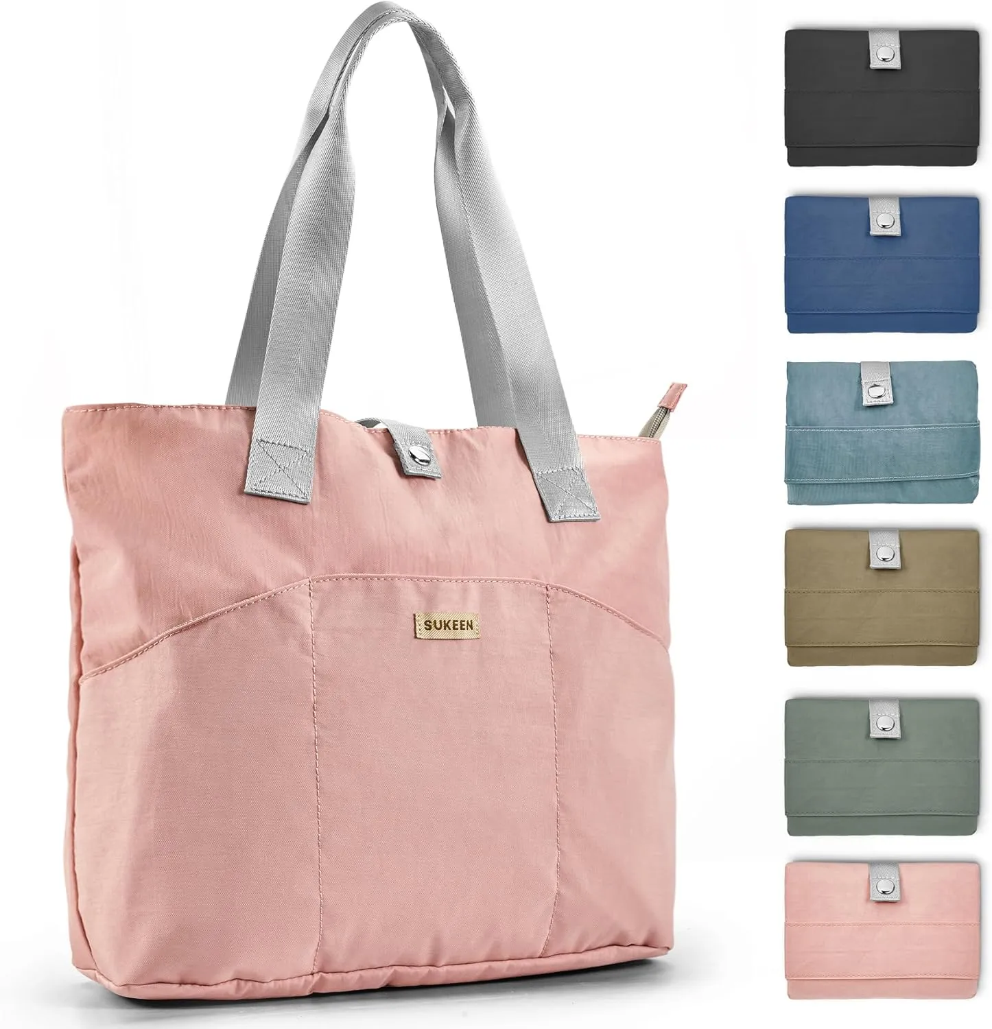 Sukeen Tote Bag for Women Foldable Tote Bag with Zipper Daily Shoulder Bags for Travel Work Gym