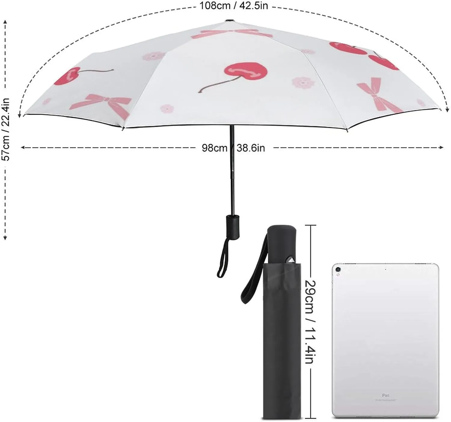Summer Anchors Lifebuoys Compact Travel Umbrella, Windproof Waterproof Stick Umbrella Protection Umbrellas