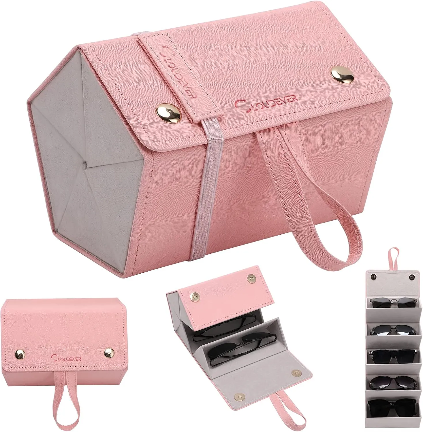 Sunglasses Travel Case Organizer Hangable for Men Women, Eyeglasses Foldable Storage Organizer