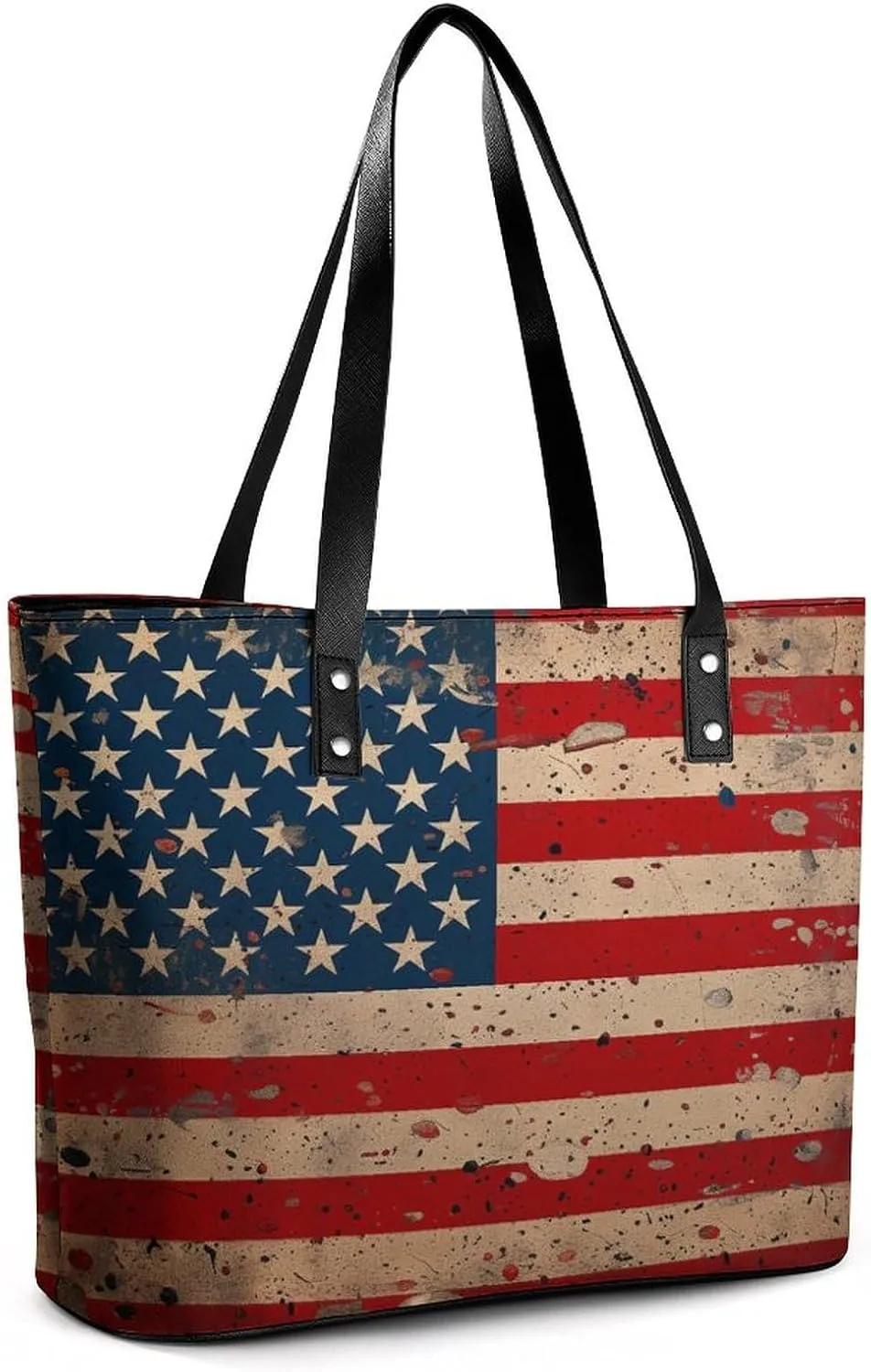 Swiss And American Flag Women Soft Leather Handbags Tote Purses Shoulder Bucket Bags