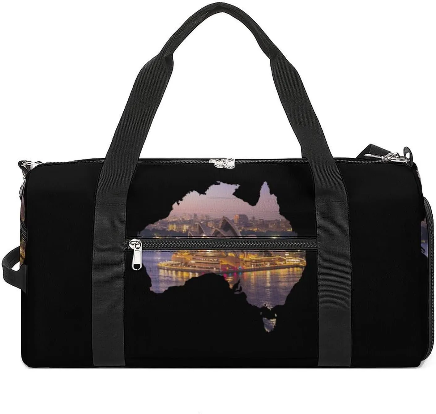 Sydney Opera House Australia Map Unisex Gym Bag Waterproof Sports Duffels Travel Gear With Laundry Shoe Compartment