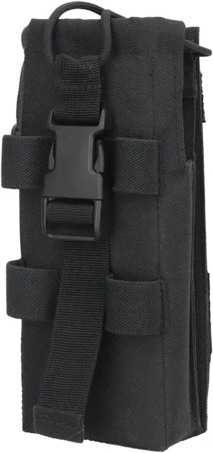 Tactical Molle Radio Holster Holder Case Military Heavy Duty Radios Holster Bag for AR-152 AN/PRC-152 148 UV-25 Two Ways Walkie Talkies Adjustable Storage（Black
