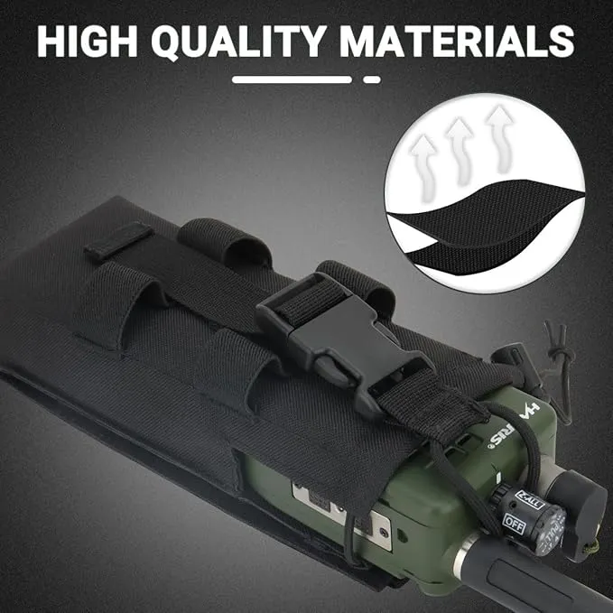 Tactical Molle Radio Holster Holder Case Military Heavy Duty Radios Holster Bag for AR-152 AN/PRC-152 148 UV-25 Two Ways Walkie Talkies Adjustable Storage（Black