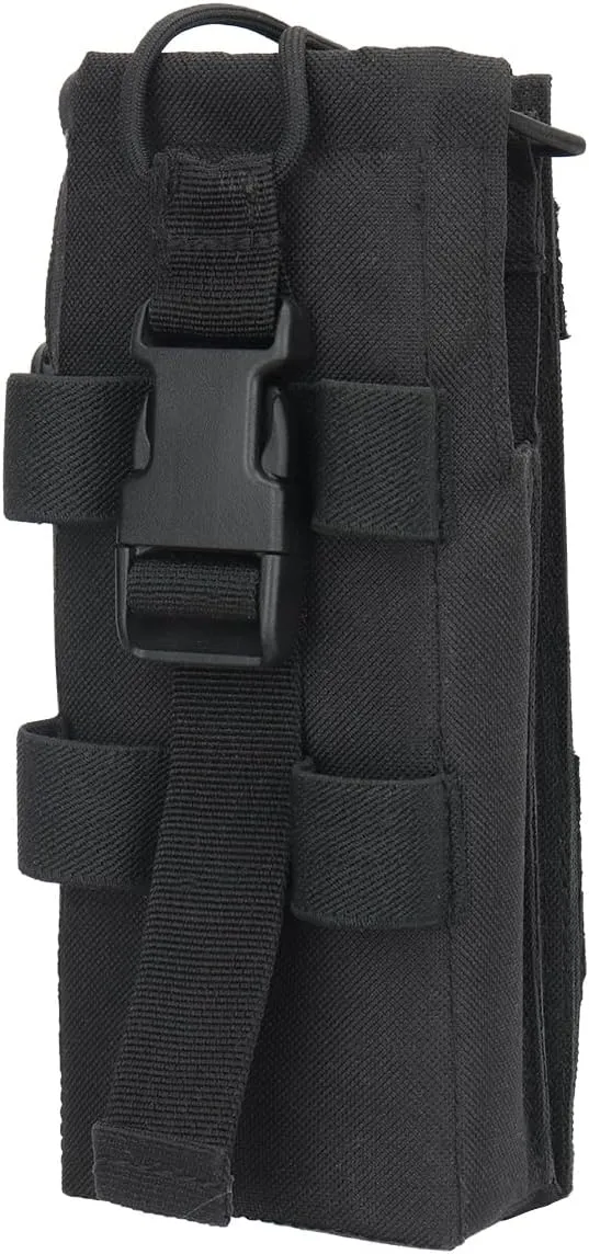 Tactical Molle Radio Holster Holder Case Military Heavy Duty Radios Holster Bag for AR-152 AN/PRC-152 148 UV-25 Two Ways Walkie Talkies Adjustable Storage（Black