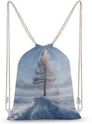 Tall Larch Tree Drawstring Backpack for Women Men Drawstring Bag for Travel Swimming Sports Gym Bag