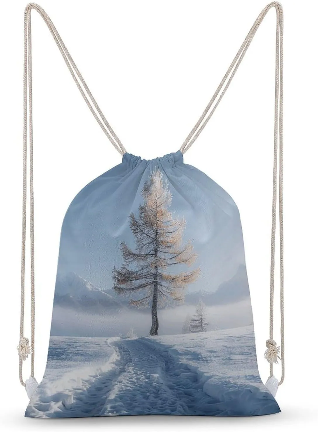 Tall Larch Tree Drawstring Backpack for Women Men Drawstring Bag for Travel Swimming Sports Gym Bag