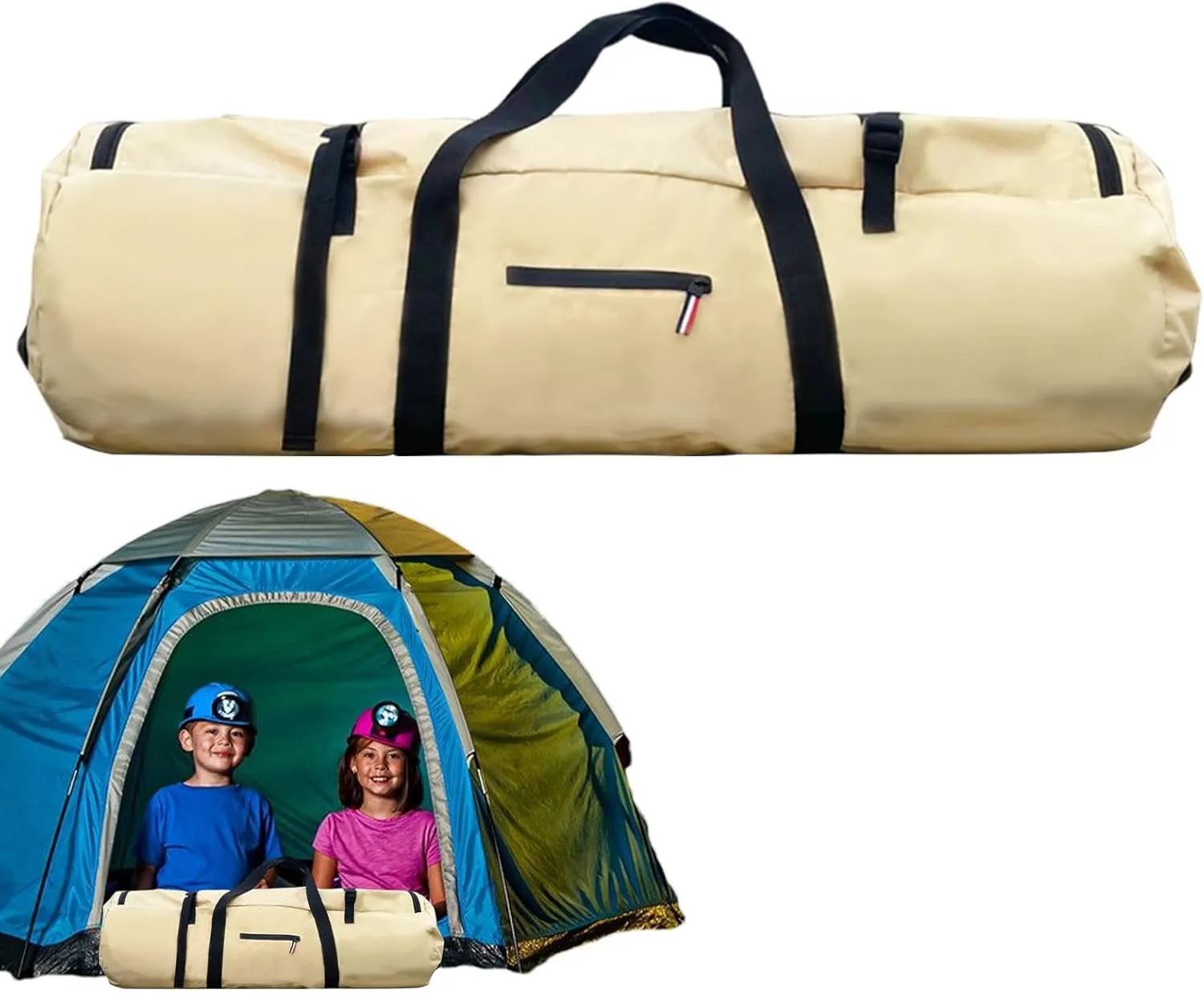 Tent Storage Bag - Large Duffle Organizer, Foldable Travel Duffel Bag | Multifunctional Travel Tent Organizer, Double Handle Design Duffel Travel Sports, Waterproof Zippered Tent Bag for Outdoor Gear(