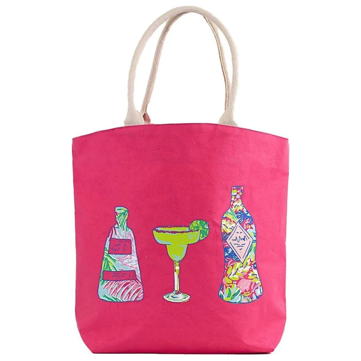 Tequila Sunrise Tropic Tote   Hot Pink/Multi   20x16.75x6.5