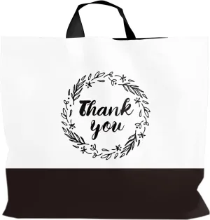 Thank You Bags Shopping Bags, 50 Pack 16"x18" Extra Thick Bulk Merchandise Bags Plastic Boutique Bags for Small Business Plastic Retail Gift Bags with Loop Handle for Customers Parties Favors Goodies
