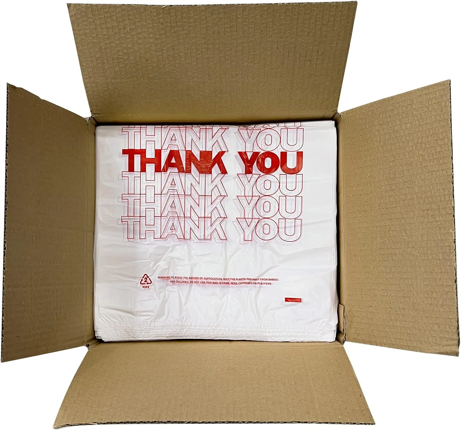 Thank You plastic bags with handles(500 count),shopping,grocery T-shirt bags for small business,11.5" X 6.25" X 21", 15mic, 0.6 Mil
