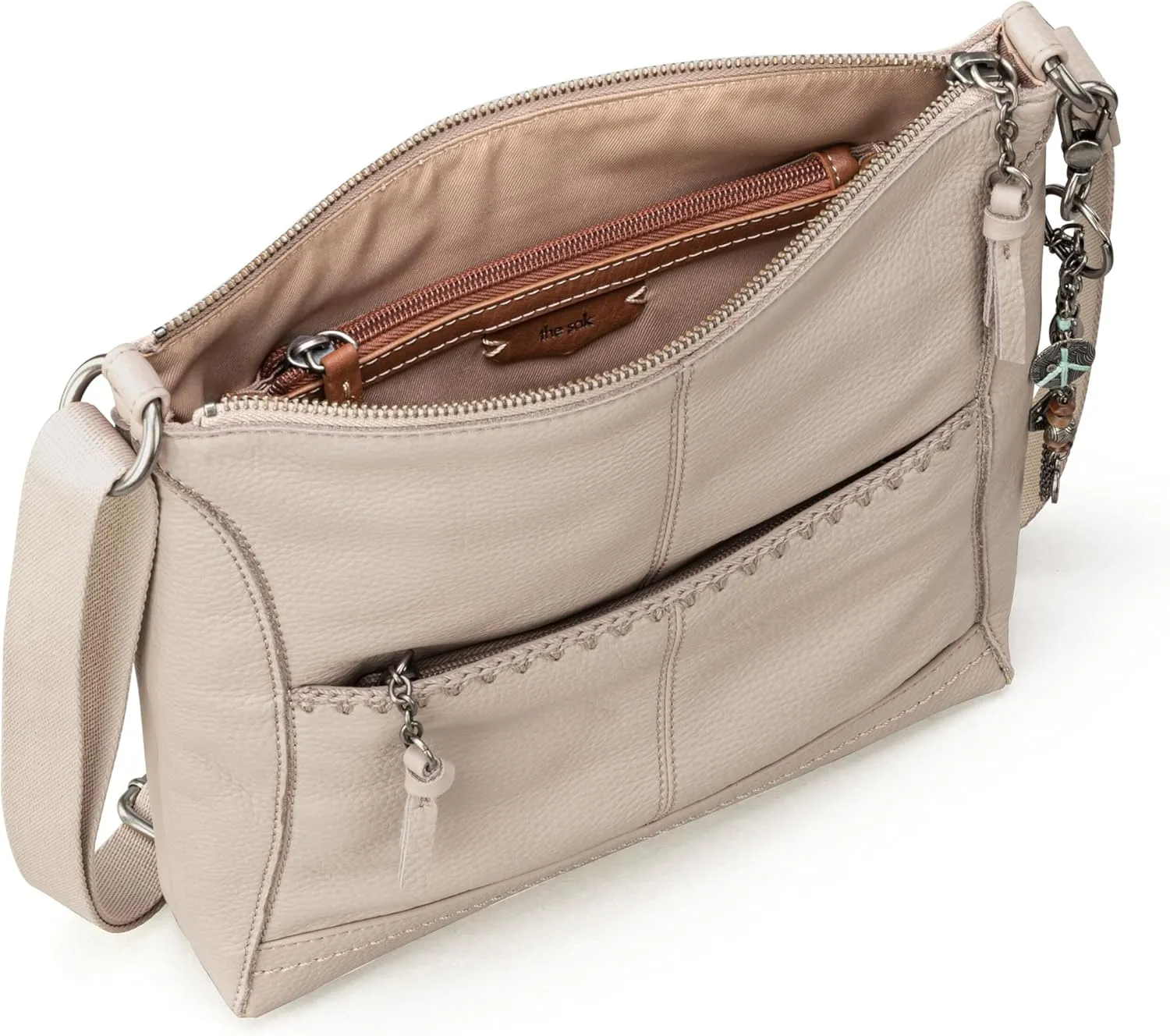 The Sak Lucia Leather Crossbody Purse - Premium Leather Women's Handbag for Everyday & Travel - Cross Body Bag With Zipper