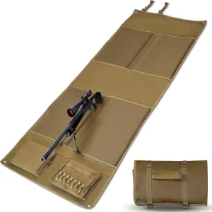 THUNDERBAY Shooting Mat, Tactical Prone Padded Shooting Mats, with 2 Pockets & Molle Webbings & Bipod Holder, Extra Large Non-Slip Waterproof Foldable Pad Blanket for Long Range Rifle Shooting Hunting