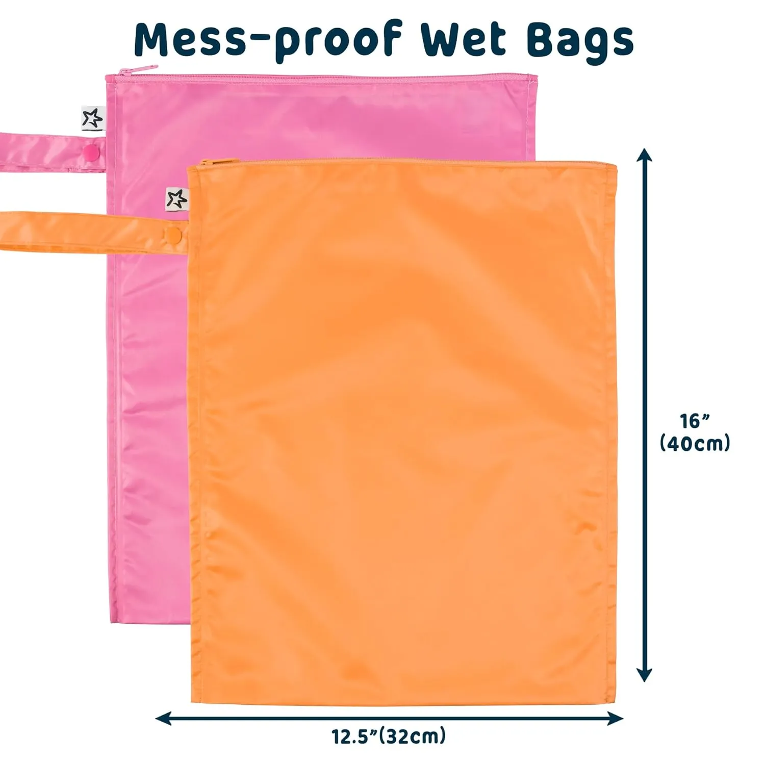 Tiny Twinkle MESS-proof Waterproof Wet Dry Bag | 2 Pack Reusable for Swimsuits, Gym & Baby Clothes | Leakproof Wet Clothes Bag, Beach Travel Essentials (Sweet Treat)
