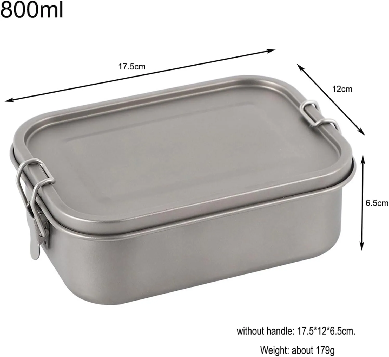Titanium Lunch Box with Leak-Proof Lid Camping Cookware Lightweight Outdoor Cooking Pan for Backpacking Hiking Picnic & Travel Durable