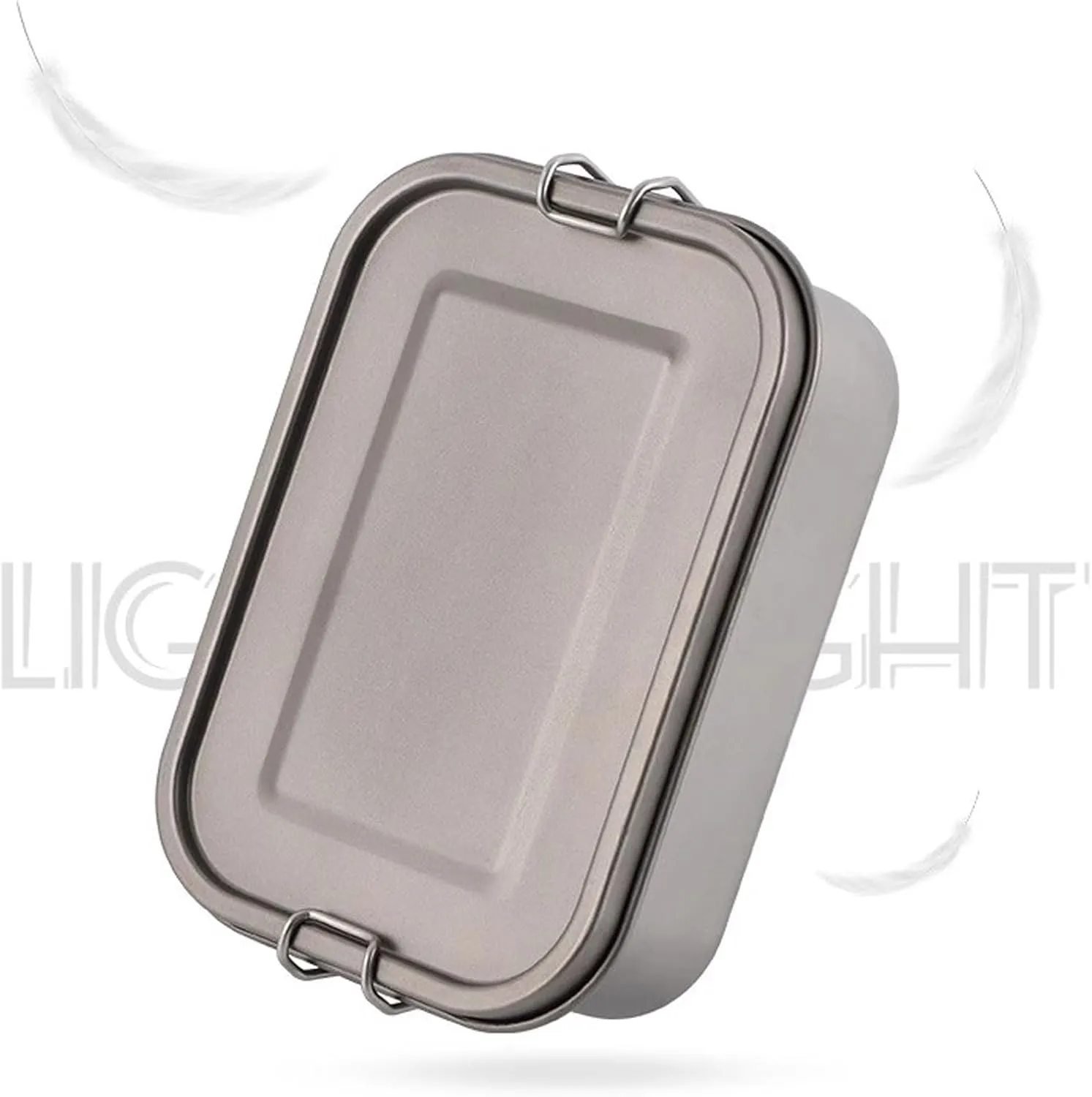 Titanium Lunch Box with Leak-Proof Lid Camping Cookware Lightweight Outdoor Cooking Pan for Backpacking Hiking Picnic & Travel Durable