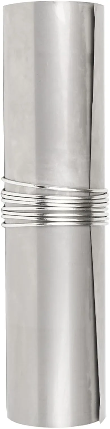 Titanium/Stainless Steel Rollable Chimney Pipe, Lightweight and Portable, DIY Folding Chimney for Hot Tent Stove, Titanium Tent Stove, Hot Tent Camping(Titanium, 2.5m/8.2ft)