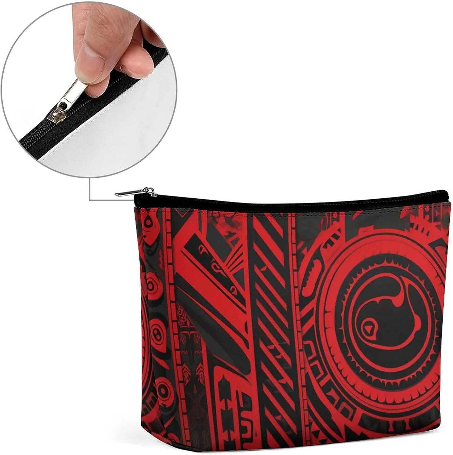 Toiletry Bag for Women Black And Red Cosmetic Bag Portable Capacity Travel Makeup Bags with Zipper Lightweight Cute Beauty Makeup Organizer for Traveling, Accessories, Essentials