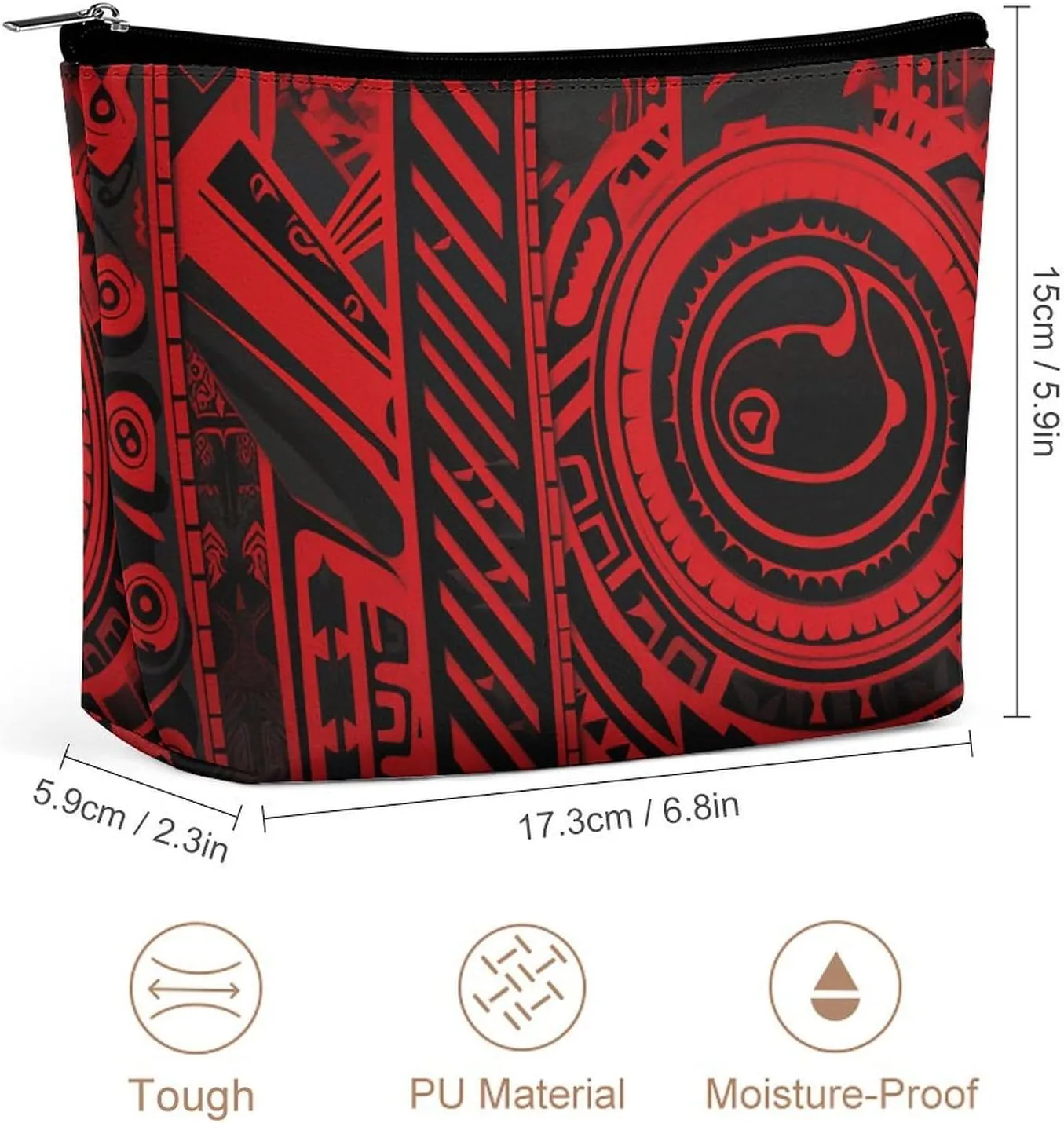 Toiletry Bag for Women Black And Red Cosmetic Bag Portable Capacity Travel Makeup Bags with Zipper Lightweight Cute Beauty Makeup Organizer for Traveling, Accessories, Essentials