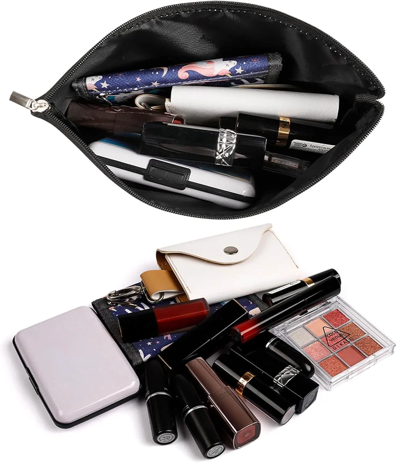 Toiletry Bag for Women Black And White New York Cosmetic Bag Portable Capacity Travel Makeup Bags with Zipper Lightweight Cute Beauty Makeup Organizer for Traveling, Accessories, Essentials