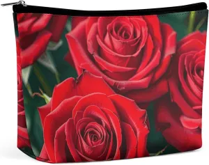Toiletry Bag for Women Many Red Rose Cosmetic Bag Portable Capacity Travel Makeup Bags with Zipper Lightweight Cute Beauty Makeup Organizer for Traveling, Accessories, Essentials