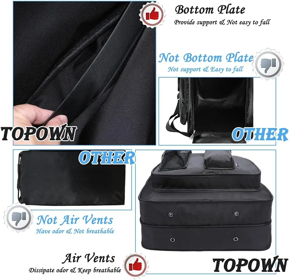 TOPOWN Premium Ice Skate Bag - Roller Skates & Blades Bag for Men & Women - Black & Rose Red