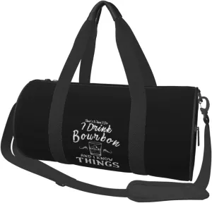 TOROM That'S What I Do I Drink Bourbon And I Know Things Gym Duffel Bag Adult Travel Bag Lightweight Yoga Bag Carryon Gymbag Sport Duffel Bag For Men Women, Black