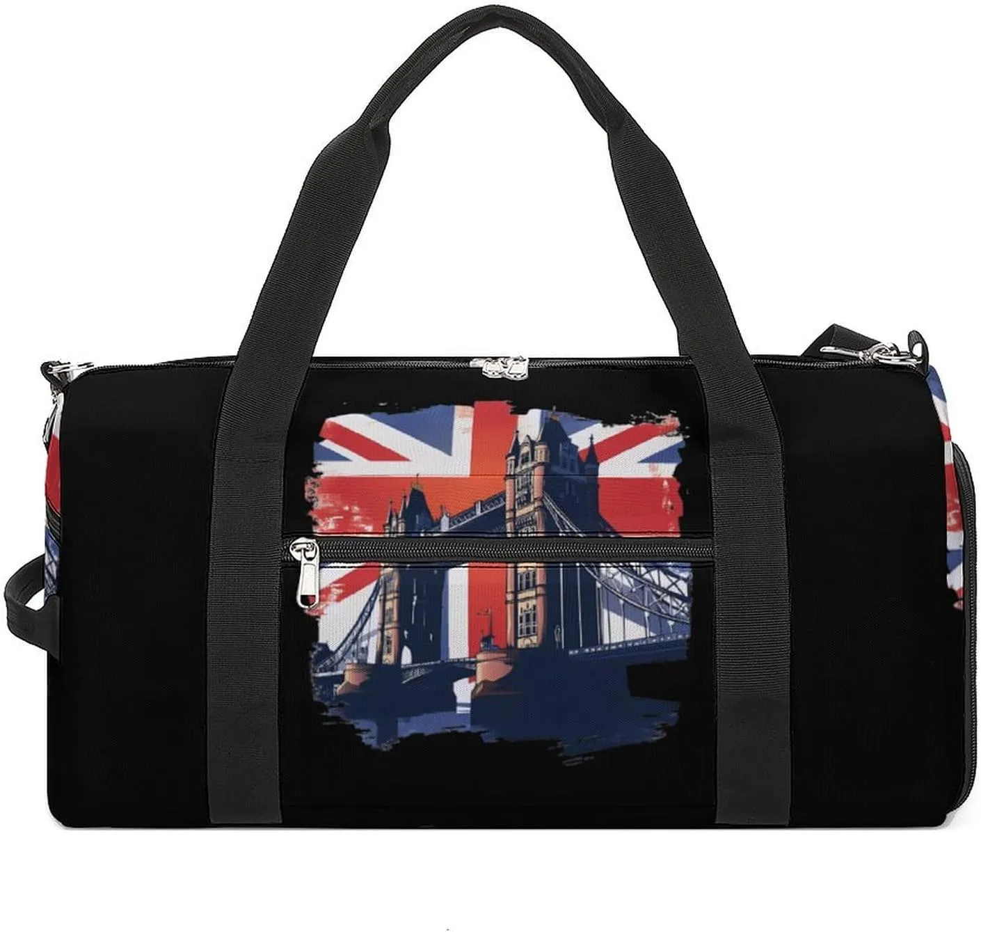 Tower Bridge UK Flag Unisex Gym Bag Waterproof Sports Duffels Travel Gear With Laundry Shoe Compartment