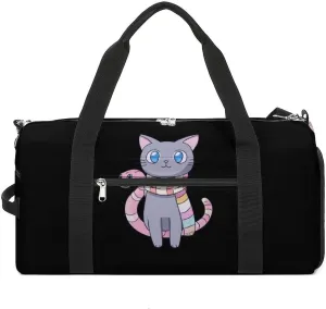 Transgender Snakeeye Cat Unisex Gym Bag Waterproof Sports Duffels Travel Gear With Laundry Shoe Compartment
