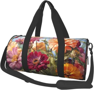 Travel Duffel Bag Foldable Weekender Overnight Bag Colorful Spring Summer Flower Sports Tote Gym Bags Large Capacity Lightweight Carry On Luggage Bags for Men Women
