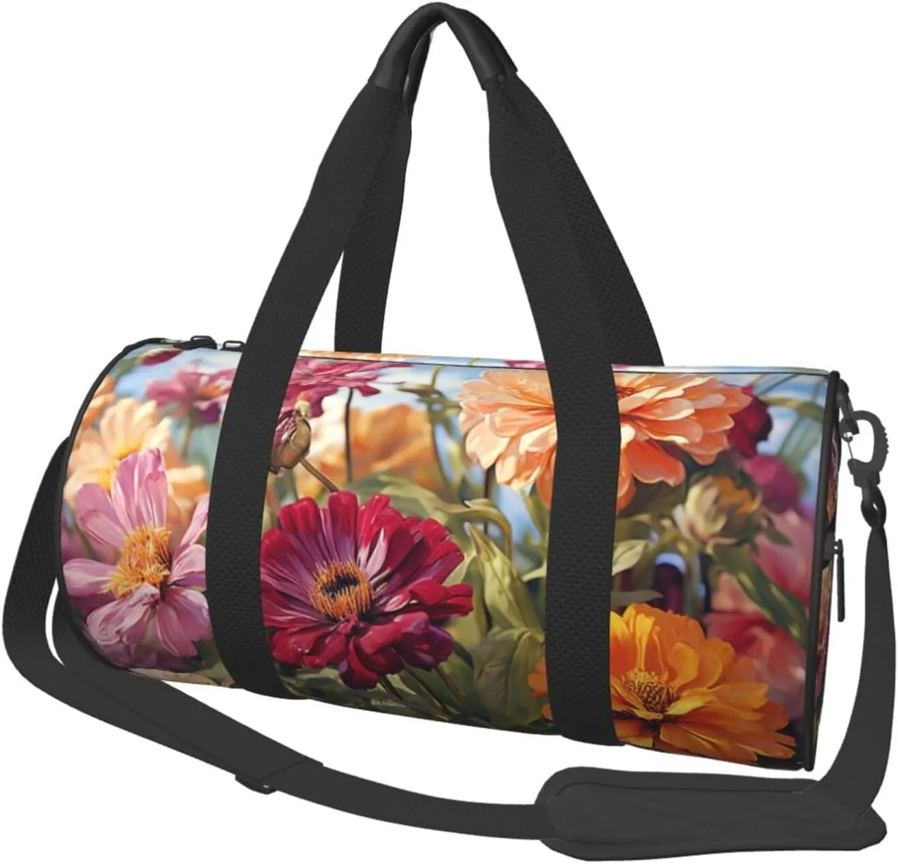Travel Duffel Bag Foldable Weekender Overnight Bag Colorful Spring Summer Flower Sports Tote Gym Bags Large Capacity Lightweight Carry On Luggage Bags for Men Women