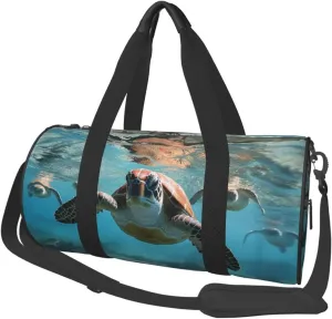 Travel Duffel Bag Foldable Weekender Overnight Bag Ocean Cute Sea Turtle Sports Tote Gym Bag Large Capacity Lightweight Carry On Luggage Bag for Men Women