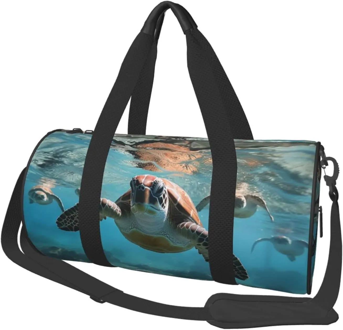 Travel Duffel Bag Foldable Weekender Overnight Bag Ocean Cute Sea Turtle Sports Tote Gym Bag Large Capacity Lightweight Carry On Luggage Bag for Men Women