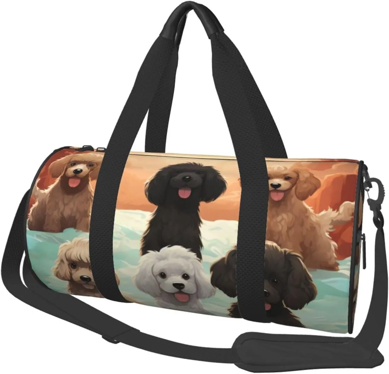 Travel Duffel Bag Foldable Weekender Travel Bag Poodles Dogs Sports Tote Gym Bag Large Capacity Weekender Overnight Bag Lightweight Carry On Luggage Bag for Men Women