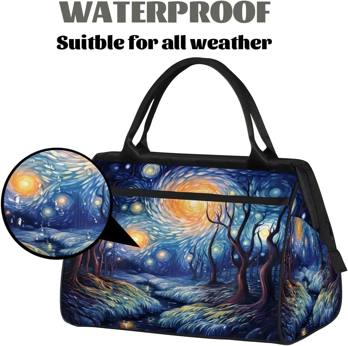 Travel Duffel Bag for Women, Abstract Starry Sky Tree Weekender Overnight Bag Carry on Beach Swim Bags Dance Bag Airlines Approved Personal Item Travel Bag for Yoga, Sports, Hospital