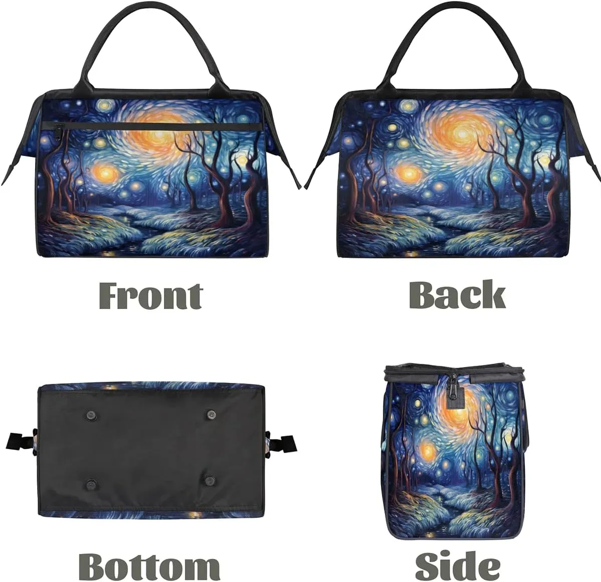 Travel Duffel Bag for Women, Abstract Starry Sky Tree Weekender Overnight Bag Carry on Beach Swim Bags Dance Bag Airlines Approved Personal Item Travel Bag for Yoga, Sports, Hospital