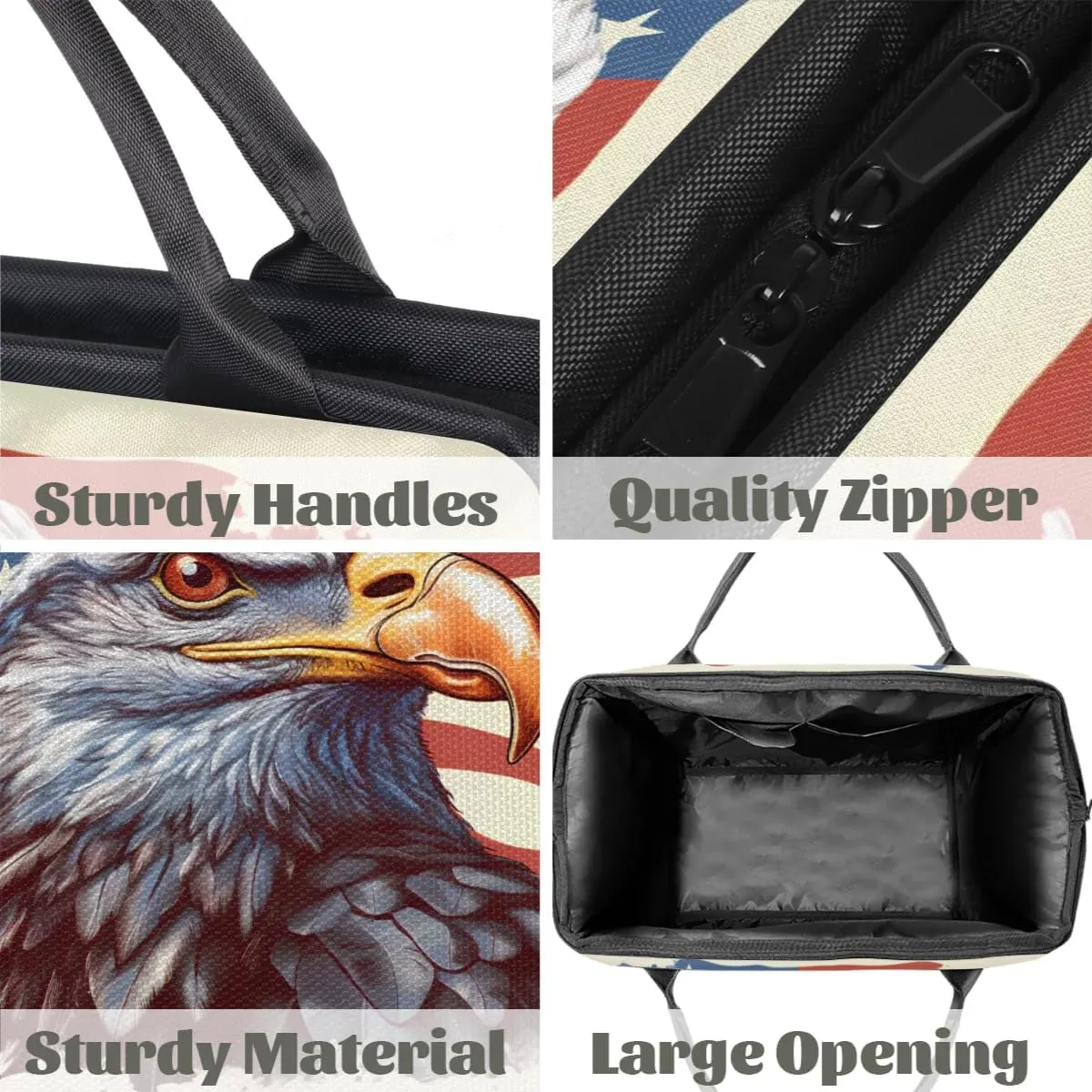 Travel Duffel Bag for Women, American Flag Eagle Weekender Overnight Bag Carry on Beach Swim Bags Dance Bag Airlines Approved Personal Item Travel Bag for Yoga, Sports, Hospital