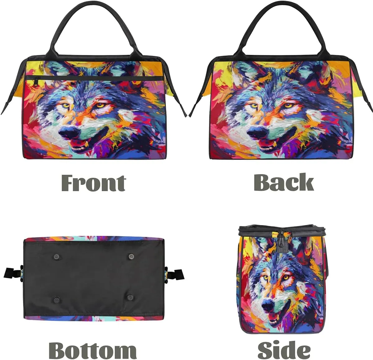 Travel Duffel Bag for Women, Animals Wolf Weekender Overnight Bag Carry on Beach Swim Bags Dance Bag Airlines Approved Personal Item Travel Bag for Yoga, Sports, Hospital