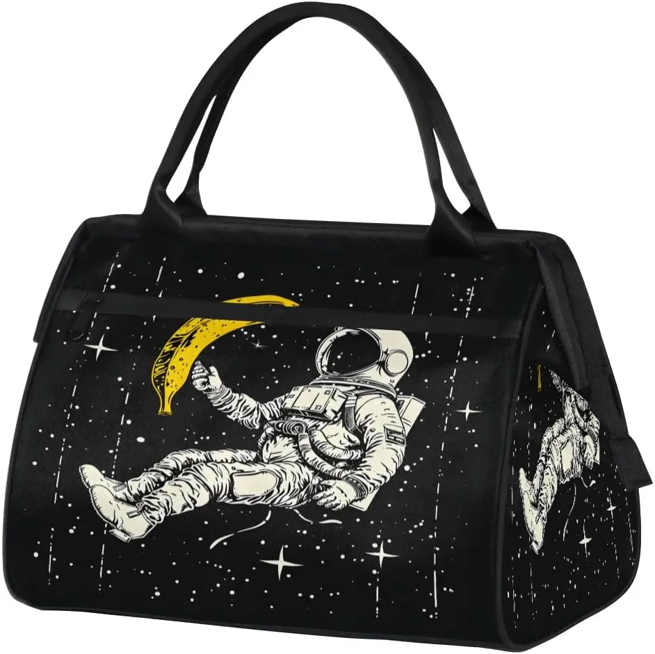 Travel Duffel Bag for Women, Astronaut Banana Weekender Overnight Bag Carry on Beach Swim Bags Dance Bag Airlines Approved Personal Item Travel Bag for Yoga, Sports, Hospital