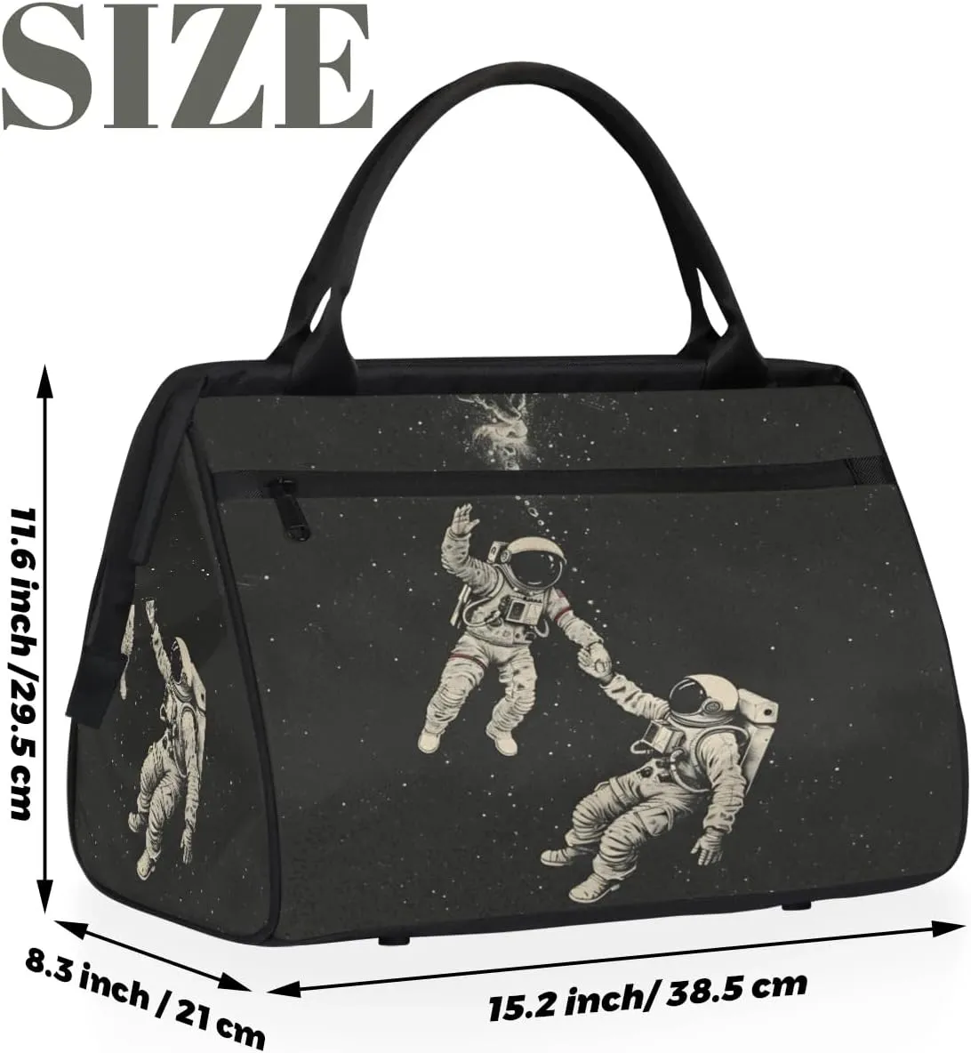 Travel Duffel Bag for Women, Astronaut Pattern Weekender Overnight Bag Carry on Beach Swim Bags Dance Bag Airlines Approved Personal Item Travel Bag for Yoga, Sports, Hospital