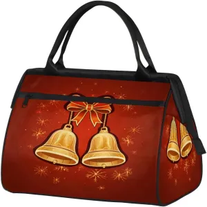 Travel Duffel Bag for Women, Bell Christmas Weekender Overnight Bag Carry on Beach Swim Bags Dance Bag Airlines Approved Personal Item Travel Bag for Yoga, Sports, Hospital