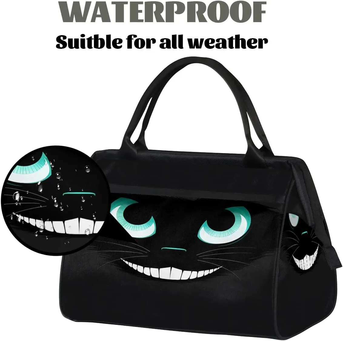 Travel Duffel Bag for Women, Cat Face Weekender Overnight Bag Carry on Beach Swim Bags Dance Bag Airlines Approved Personal Item Travel Bag for Yoga, Sports, Hospital