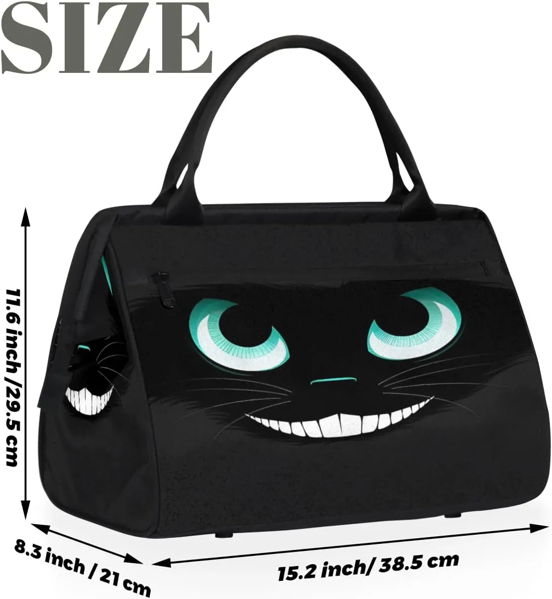 Travel Duffel Bag for Women, Cat Face Weekender Overnight Bag Carry on Beach Swim Bags Dance Bag Airlines Approved Personal Item Travel Bag for Yoga, Sports, Hospital