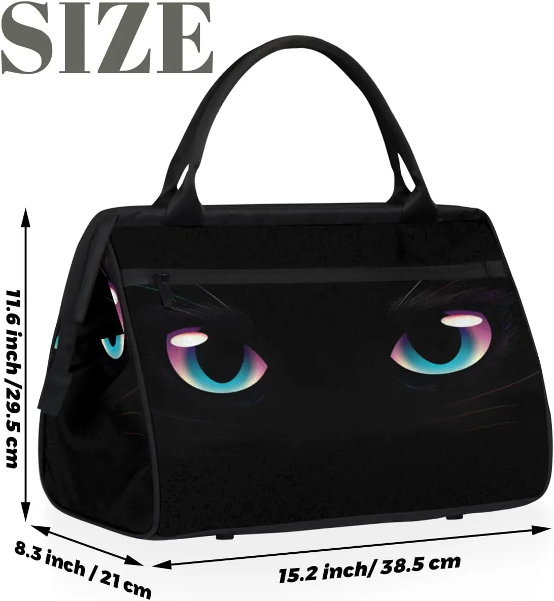 Travel Duffel Bag for Women, Cats Eyes Weekender Overnight Bag Carry on Beach Swim Bags Dance Bag Airlines Approved Personal Item Travel Bag for Yoga, Sports, Hospital