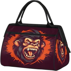 Travel Duffel Bag for Women, Chimpanzees Portrait Pattern Weekender Overnight Bag Carry on Beach Swim Bags Dance Bag Airlines Approved Personal Item Travel Bag for Yoga, Sports, Hospital