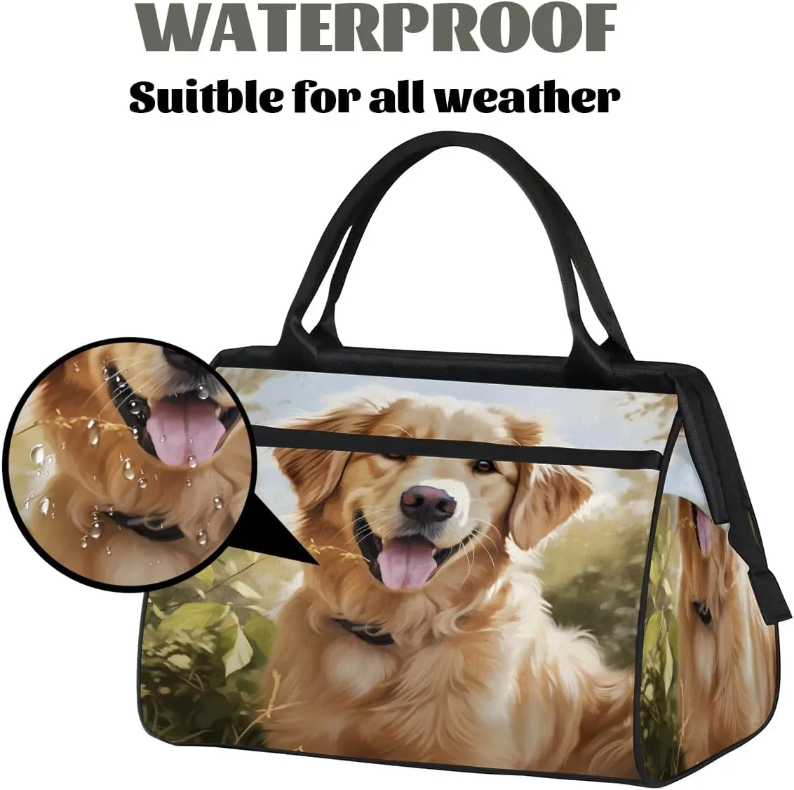 Travel Duffel Bag for Women, Cute Dog Pattern Weekender Overnight Bag Carry on Beach Swim Bags Dance Bag Airlines Approved Personal Item Travel Bag for Yoga, Sports, Hospital
