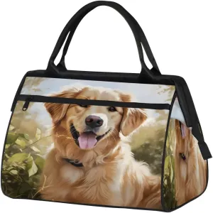 Travel Duffel Bag for Women, Cute Dog Pattern Weekender Overnight Bag Carry on Beach Swim Bags Dance Bag Airlines Approved Personal Item Travel Bag for Yoga, Sports, Hospital