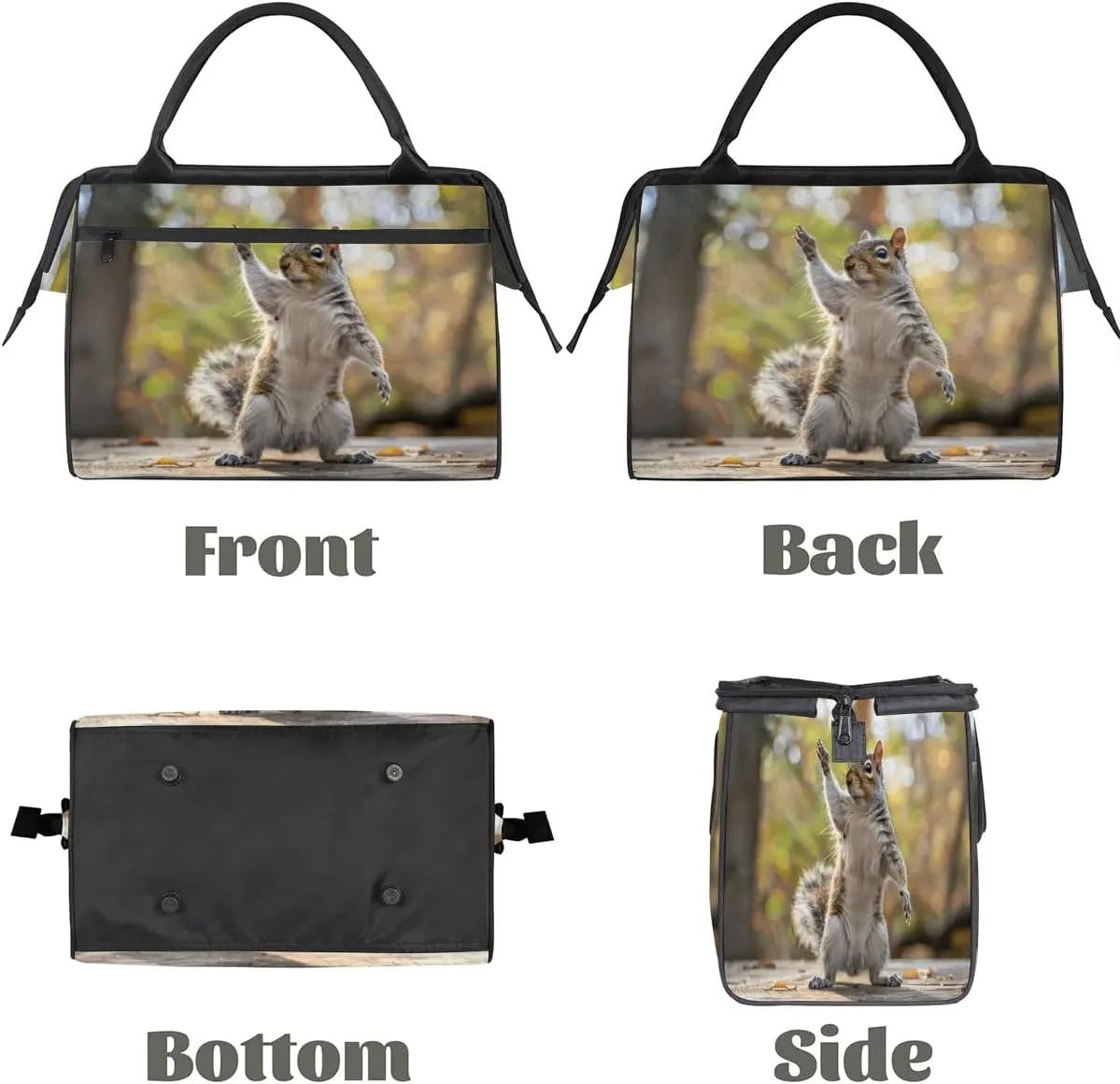Travel Duffel Bag for Women, Cute Squirrel Weekender Overnight Bag Carry on Beach Swim Bags Dance Bag Airlines Approved Personal Item Travel Bag for Yoga, Sports, Hospital