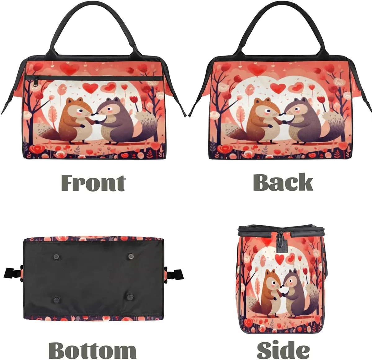 Travel Duffel Bag for Women, Flower Squirrel Weekender Overnight Bag Carry on Beach Swim Bags Dance Bag Airlines Approved Personal Item Travel Bag for Yoga, Sports, Hospital