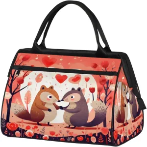 Travel Duffel Bag for Women, Flower Squirrel Weekender Overnight Bag Carry on Beach Swim Bags Dance Bag Airlines Approved Personal Item Travel Bag for Yoga, Sports, Hospital